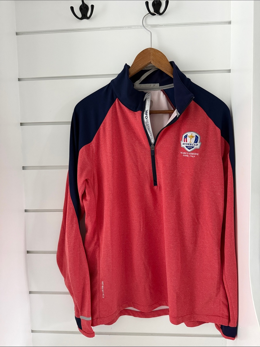 Zero Redtriction 2023 Ryder Cup Red and Navy 1/4-Zip Pullover Golf Jacket